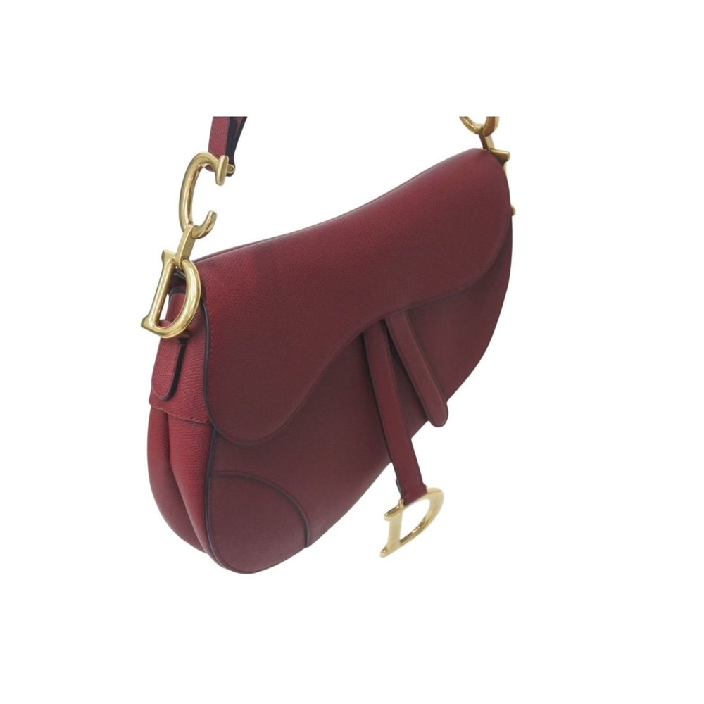 Christian Dior Saddle Bag One Shoulder Hobo leather burgundy - Picture 5 of 8